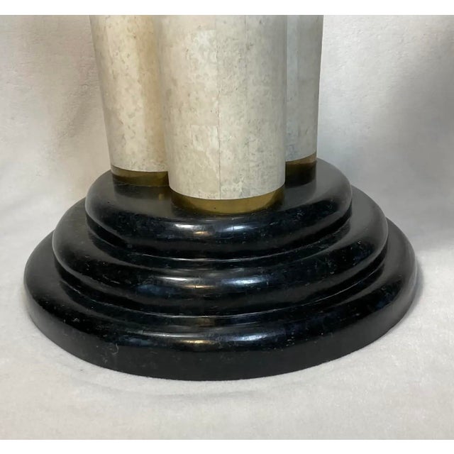 Post Modern Tusk-Motif Pedestal Accent/Side Table by Maitland Smith, Circa 1970s-80s For Sale - Image 10 of 12