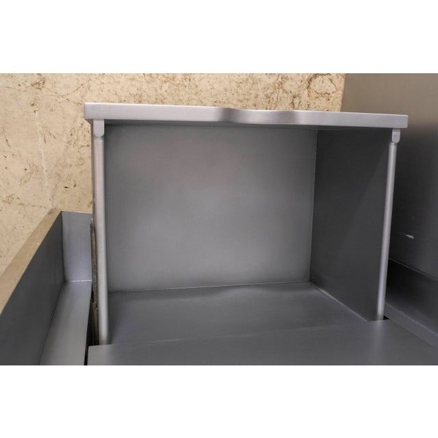 Custom Silver Leaf Finish Large 4 Door Credenza Sideboard For Sale - Image 12 of 18