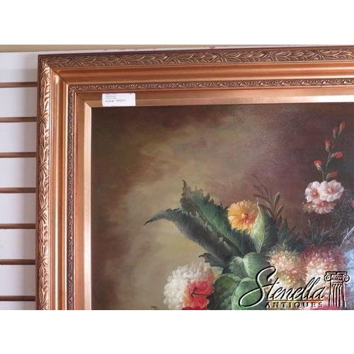 Gold Framed Oil on Canvas, Floral Arrangement For Sale In Philadelphia - Image 6 of 9