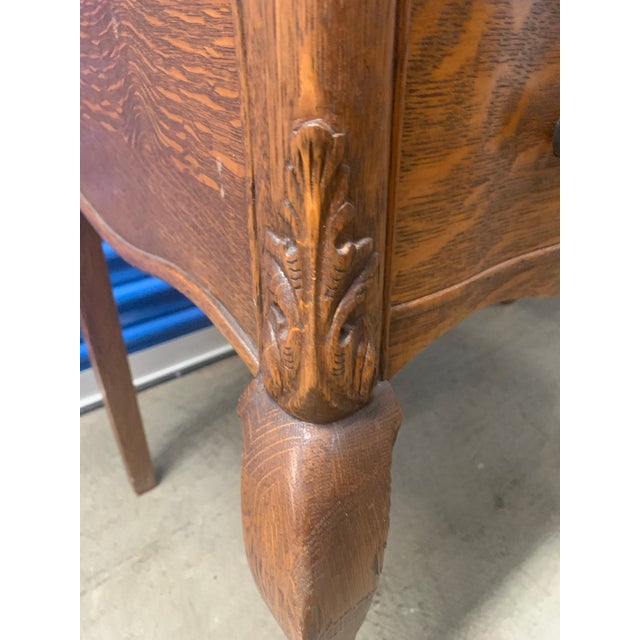 1920s Antique Oak Desk With Detachable Mirror For Sale - Image 11 of 12