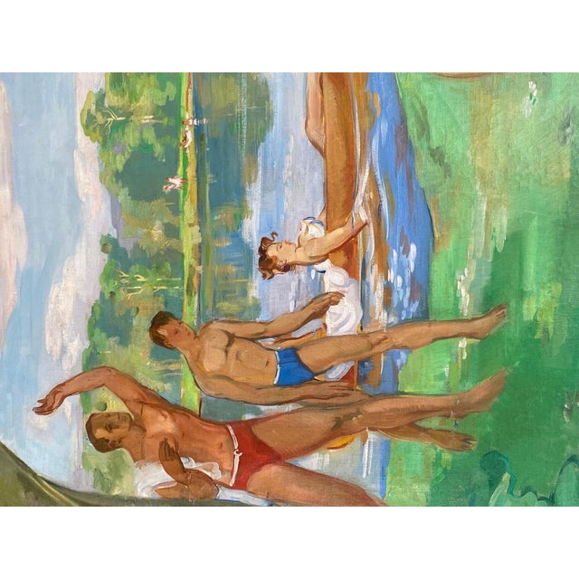 1950s Paul Girol, Landscape, 1955, Large Oil on Canvas For Sale - Image 5 of 10