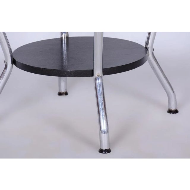 Small Bauhaus Table in Oak and Chrome attributed to Hynek Gottwald, Former Czechoslovakia, 1930s For Sale - Image 4 of 10