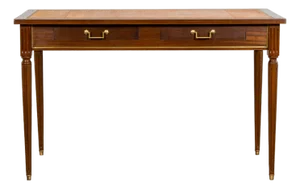 Mid-20th Century French Louis XVI Writing Desk in Mahogany & Leather