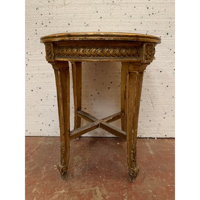 Louis XV Style Pedestal Table in Wood and Gilded Stucco For Sale - Image 3 of 8