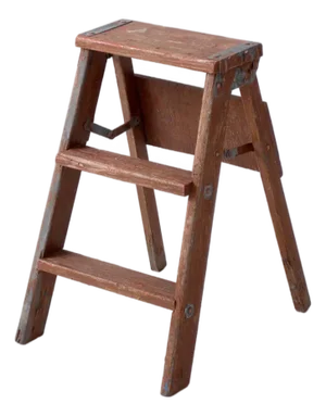 Antique Folding Wooden Step Ladder