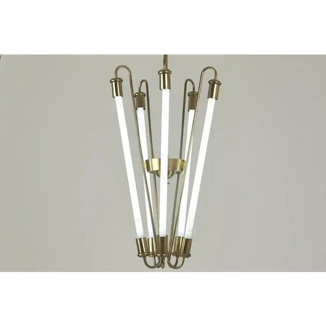 Neon and Brass Lamp, Germany, 1950s For Sale - Image 3 of 9