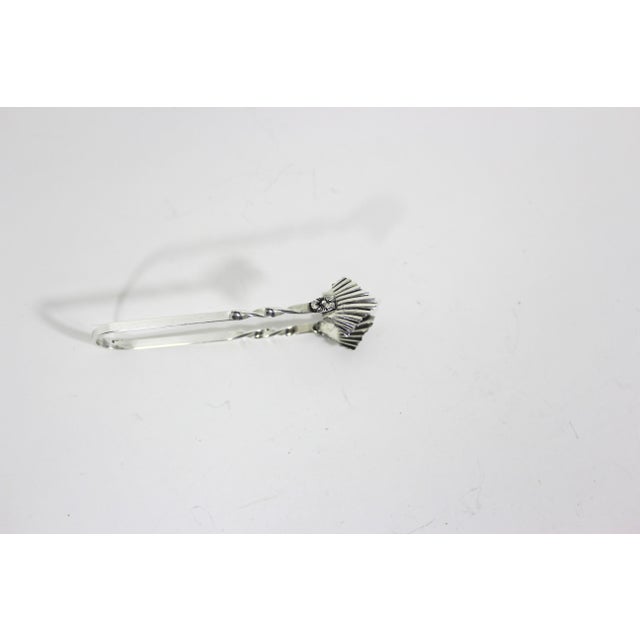 Vintage Sterling Silver Shell or Leaf Sugar or Ice Tongs Bar Cart Styling BonBon Hallmark For Sale - Image 6 of 12