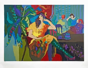Late 20th Century "Table for One" Serigraph on Paper
