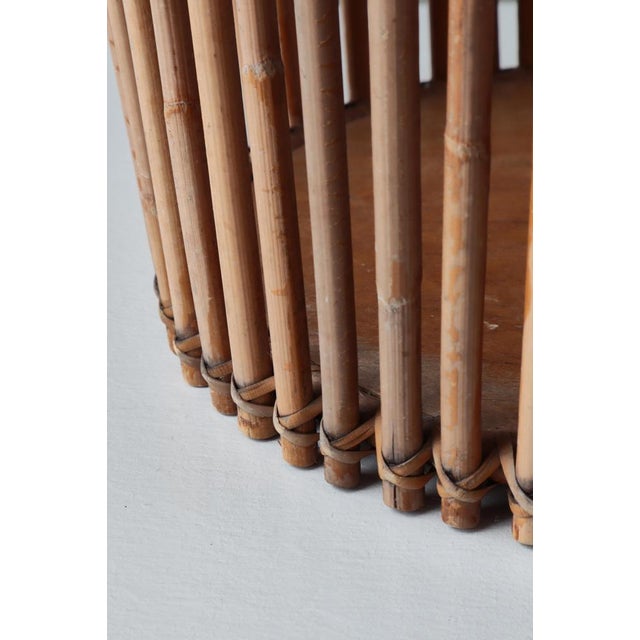 Brown Danish Modern Paper Basket in Rattan and Cane attributed to Wengler, Copenhagen, 1930s For Sale - Image 8 of 14