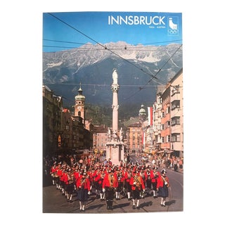 Vintage 1976 " Innsbruck Tirol Olympics Winter Games " Lithograph Print Austria Travel Poster For Sale