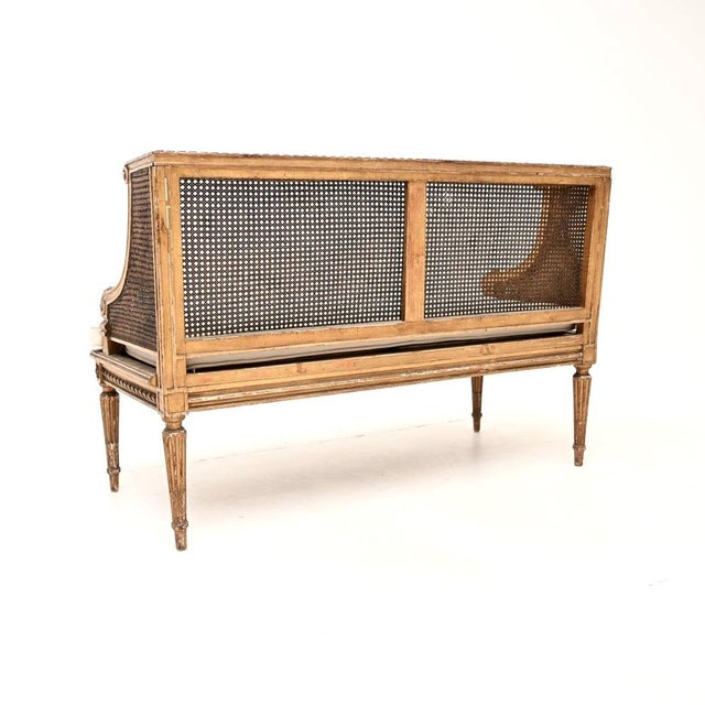 Late 19th Century Antique French Carved Gilt Wood Settee, 1890 For Sale - Image 5 of 15