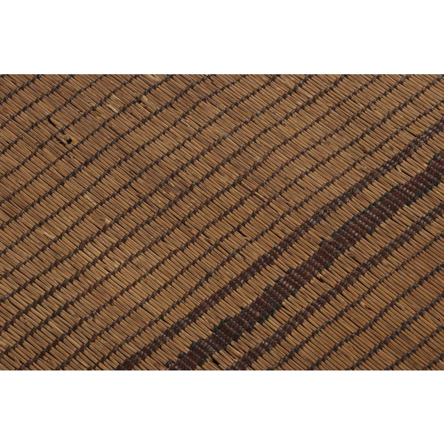 1950s Vintage Tuareg Mat Runner, Brown With Rich Leather Stripes – Rug & Kilim For Sale - Image 5 of 7