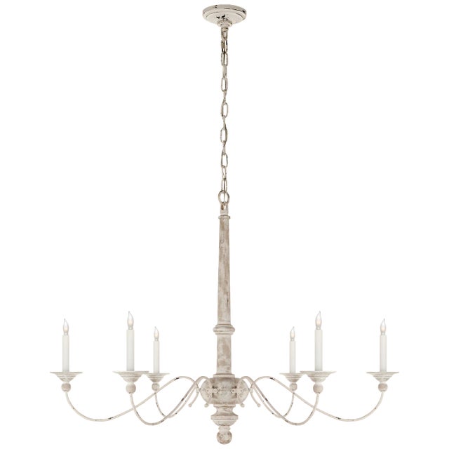 Visual Comfort Visual Comfort Signature Country Large Chandelier in Belgian White For Sale - Image 4 of 5