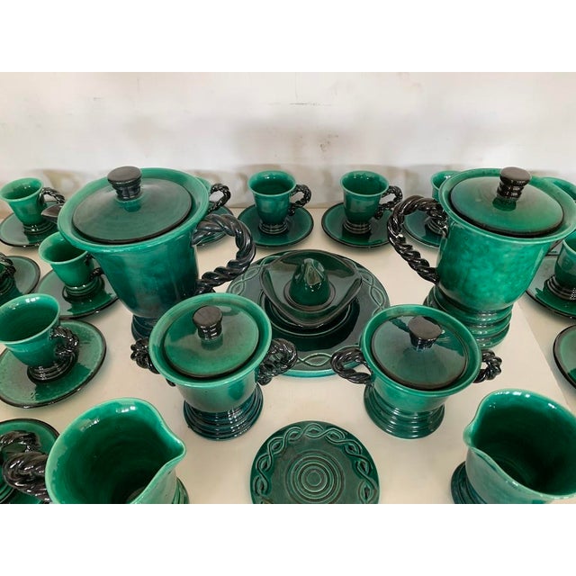 Ceramic 20th Century Glazed Stoneware Tea and Coffee Service by Marius Giuge, Set of 46 For Sale - Image 7 of 12
