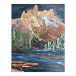 Late 20th Century Fauvist Mountain Landscape Painting