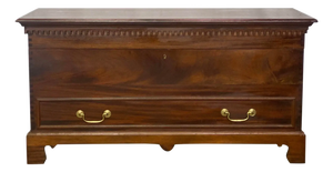 Vintage Mahogany Chippendale Style Cedar Lined Blanket Chest Trunk