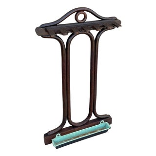 1910s Edwardian Era English Bentwood & Iron Pool Billiards Cue Holder by Egberts For Sale