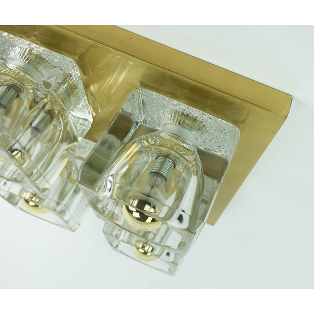 Mid-Century Modern Brass Ceiling Light with Glass Cubes from Peill & Putzler, 1960s For Sale - Image 6 of 13