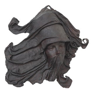 Vintage Leather Sculptural Face Mask, 1970s For Sale