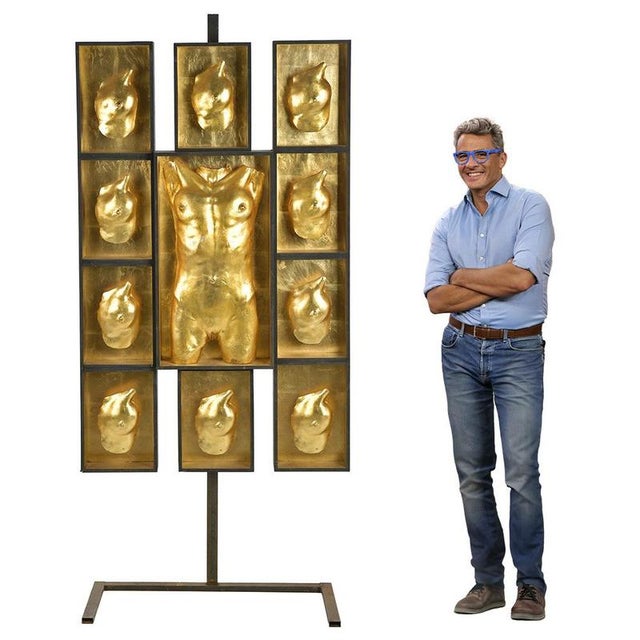 Gold Figurative Sculpture, 1970s, Gilded Plaster For Sale - Image 8 of 9