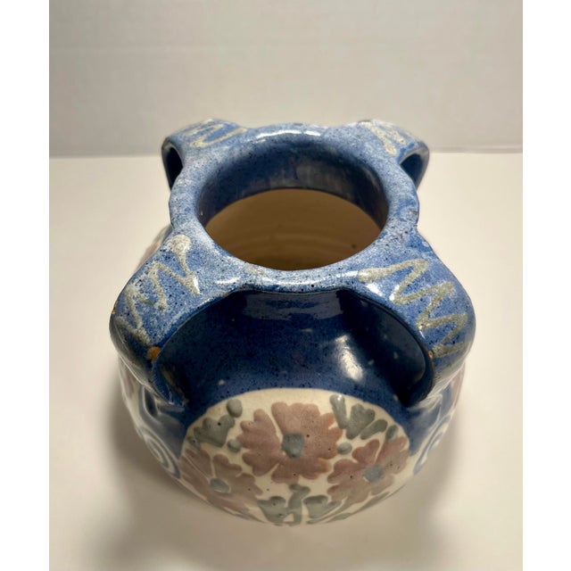 Circa 1900 American Studio Art Pottery Glazed Ceramic Four Handles Vase For Sale - Image 4 of 8