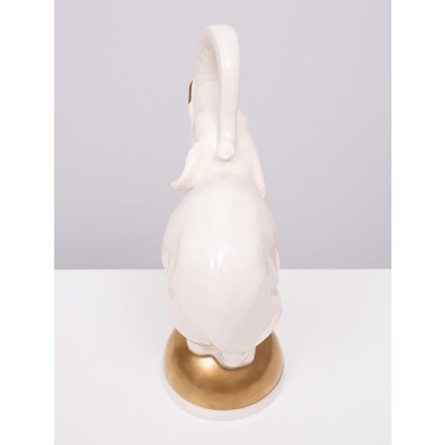 1970s Large Ceramic Elephant on Golden Ball, 1970s For Sale - Image 5 of 9