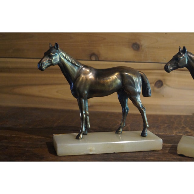 Early 20th Century Bronze Horses Bookends - A Pair For Sale - Image 4 of 8