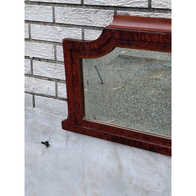19th Century French Empire Walnut Figure Vener Hallway Wall Mirror. For Sale - Image 16 of 18