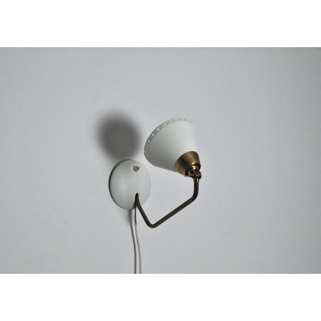 Swedish Table Lamp in Brass and White Metal by Ewå Värnamo, 1950s For Sale - Image 6 of 14
