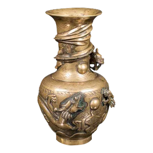 1880's Antique Victorian Decorative Chinese Brass Vase