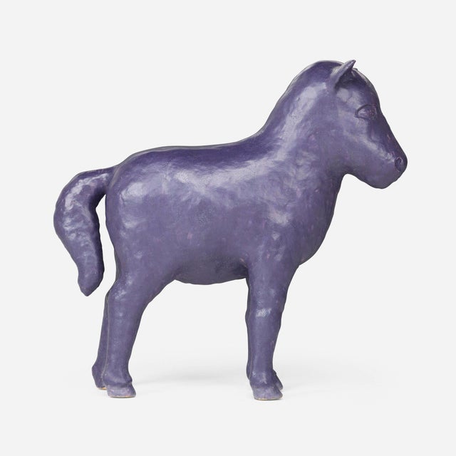 Matt Wedel, Purple Pony, 2010 Large-scale glazed ceramic sculpture by Matt Wedel, titled Purple Pony, 2010. Executed in a...