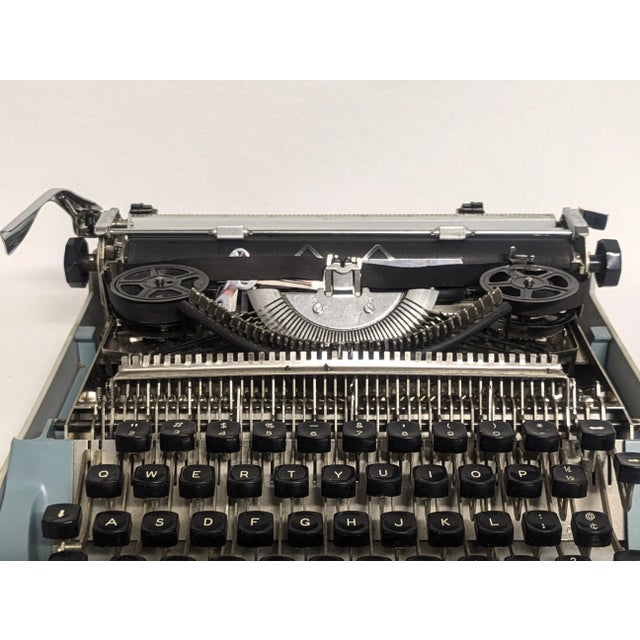 Blue Mid-Century Sherwood Italian Typewriter For Sale - Image 8 of 12