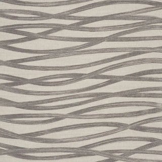 Sample - Schumacher Brushstrokes Fabric in Charcoal For Sale