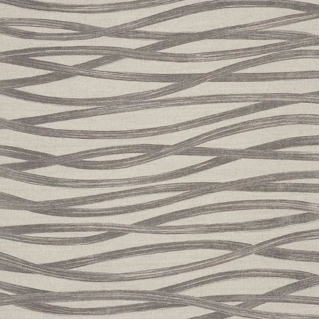 Sample - Schumacher Brushstrokes Fabric in Charcoal For Sale