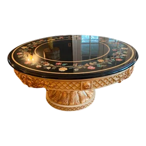 1980s Modern Neoclassical Pietra Dura Style Dining Table