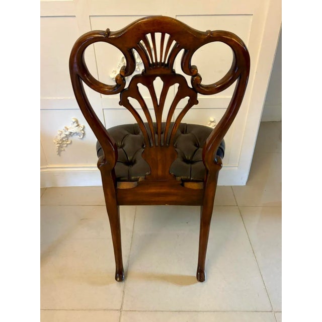 1900 - 1909 Antique Edwardian Carved Walnut and Gilded Dining Chairs, 1900, Set of 8 For Sale - Image 5 of 15