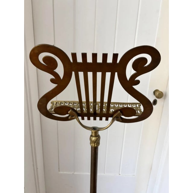 Vintage Mid Century Brass Music Stand For Sale In Philadelphia - Image 6 of 7