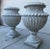 2010s Neoclassical Beaded White Cement Fluted Pedestal Urn Planters - Set of 2 For Sale - Image 5 of 12