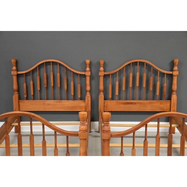 1990s Vintage Maple Twin Beds - A Pair For Sale - Image 5 of 9