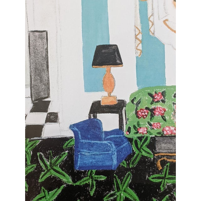 Dorothy Draper Original Fauvist Greenbrier Resort Hotel "Lobby Lounge" Dorothy Draper Interior Art For Sale - Image 4 of 13