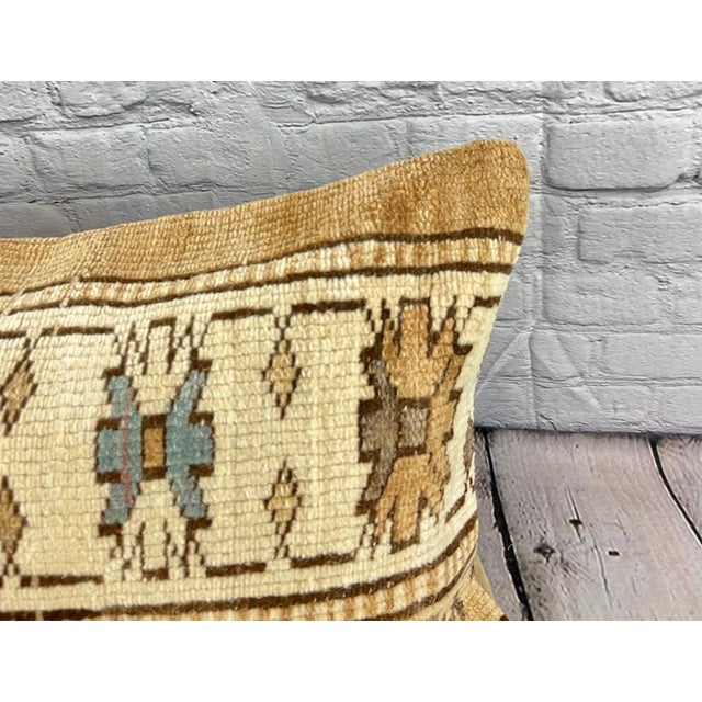 Turkish 16 x 24 Rug Pillow Cappadocian Tranquility Turkish Pillow Cushion Cover For Sale - Image 3 of 4