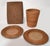 French Country 1990s Rattan Reed Brown Breakfast Setting Rectangle Placemat, Saucer & Waste Basket Set- 4 Pieces For Sale - Image 3 of 12