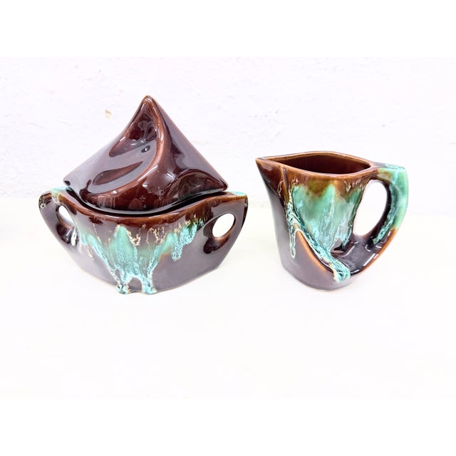 Studio Ceramic Tea Service from Vallauris, France, 1950s, Set of 7 For Sale - Image 12 of 17