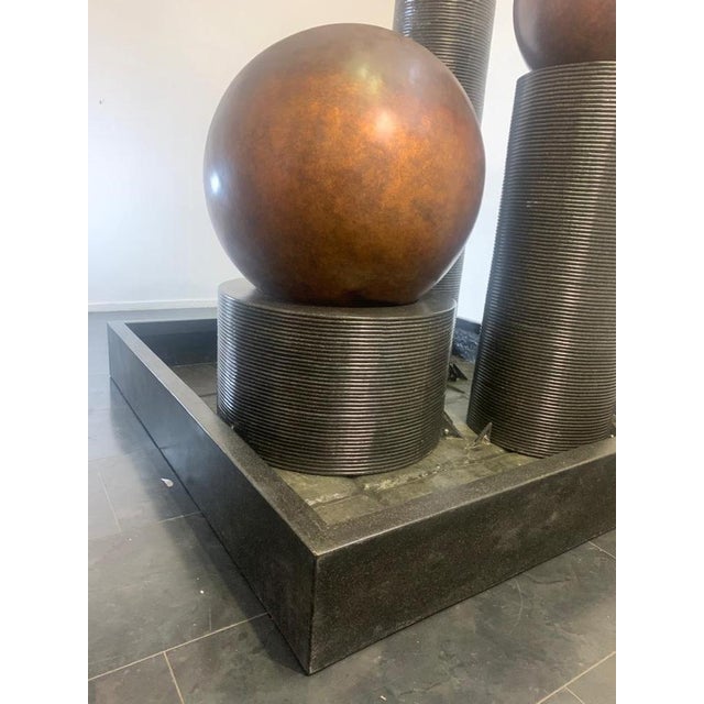 Fiberglass Fountain with Rotating Copper Balls by Ravi Shing, 1990 For Sale - Image 14 of 18