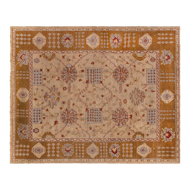 1920s Turkish Oushak Rug  Timeless Elegance and Artisan Craftsmanship For Sale