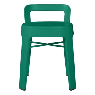 RS Barcelona Ombra Low Stool With Backrest, Emerald For Sale