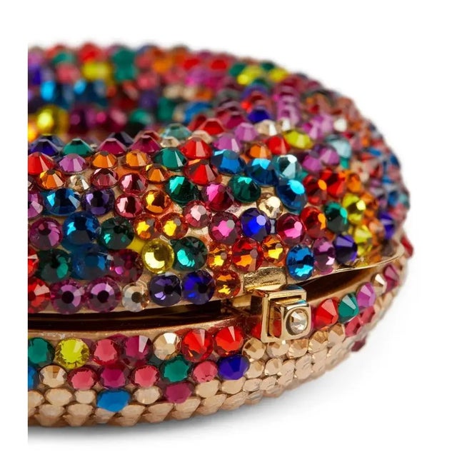 2020s 2020 Judith Leiber Donut Pillbox Doughnut Rainbow Sprinkles Pill Box For Sale - Image 5 of 6
