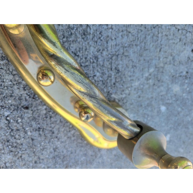 Vintage Brass Black Traditional Fireplace Guard With 5 Piece Poker Accessories- a Set 6 For Sale In West Palm - Image 6 of 7