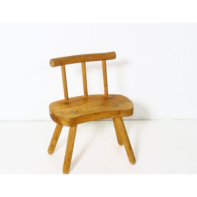 Swedish Stool in Pith Pine, 1975 For Sale - Image 9 of 16