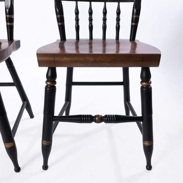 Pair of Signed Vintage Hitchcock Chairs With Eagle Decoration For Sale - Image 9 of 16